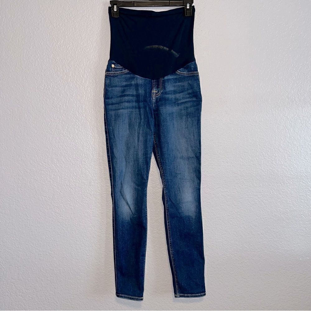 7 For All Mankind Womens Stretch 5-Pocket Skinny Fit Maternity Jeans Size 28W